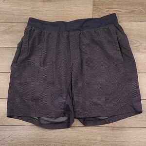 LULULEMON Grey Dots Abstract Pattern Sz Large‎ Mens Running Athletic Shorts
